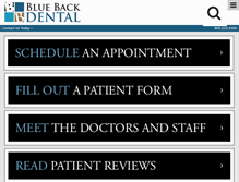 Tablet Screenshot of bluebackdental.com